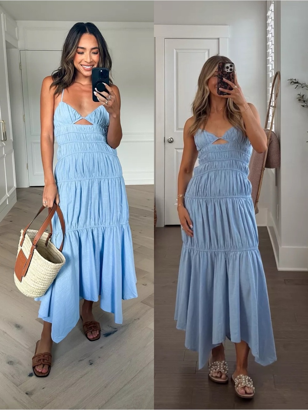 SNDYS Tahlia Light Blue Tiered Maxi Sundress